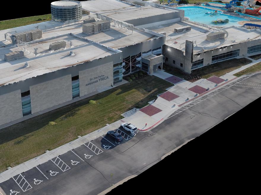 Aerial 3D model of the Andover YMCA