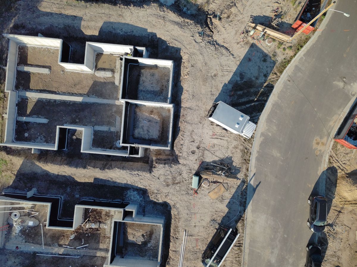 New home foundations from above