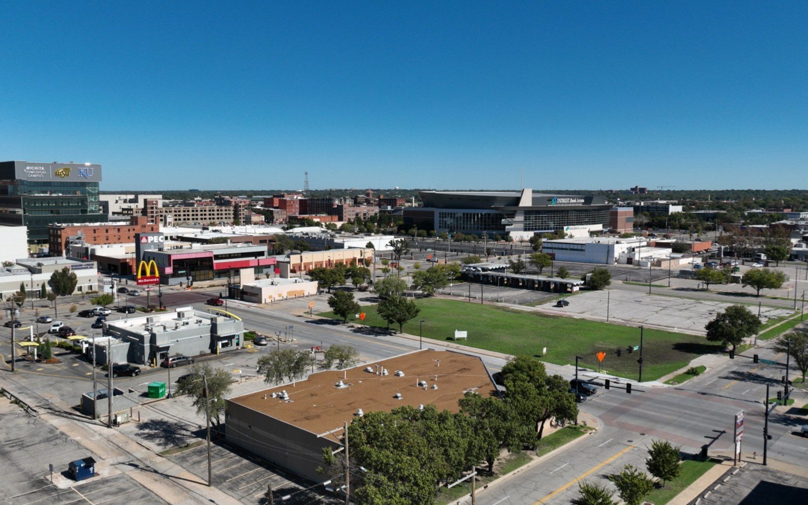 INTRUST Bank Arena and the east side of downtown Wichita